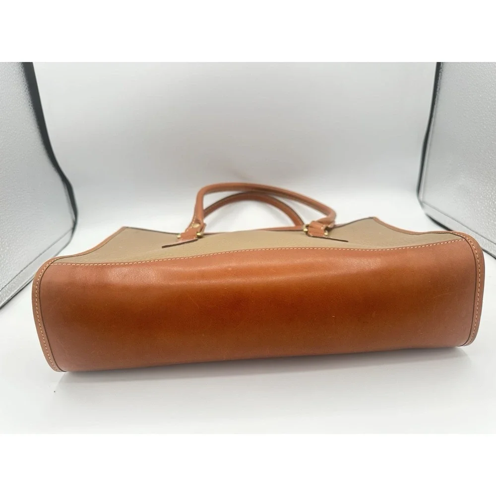 Dooney & Bourke Vintage Beige AWL Pebbled Leather Satchel Handbag
